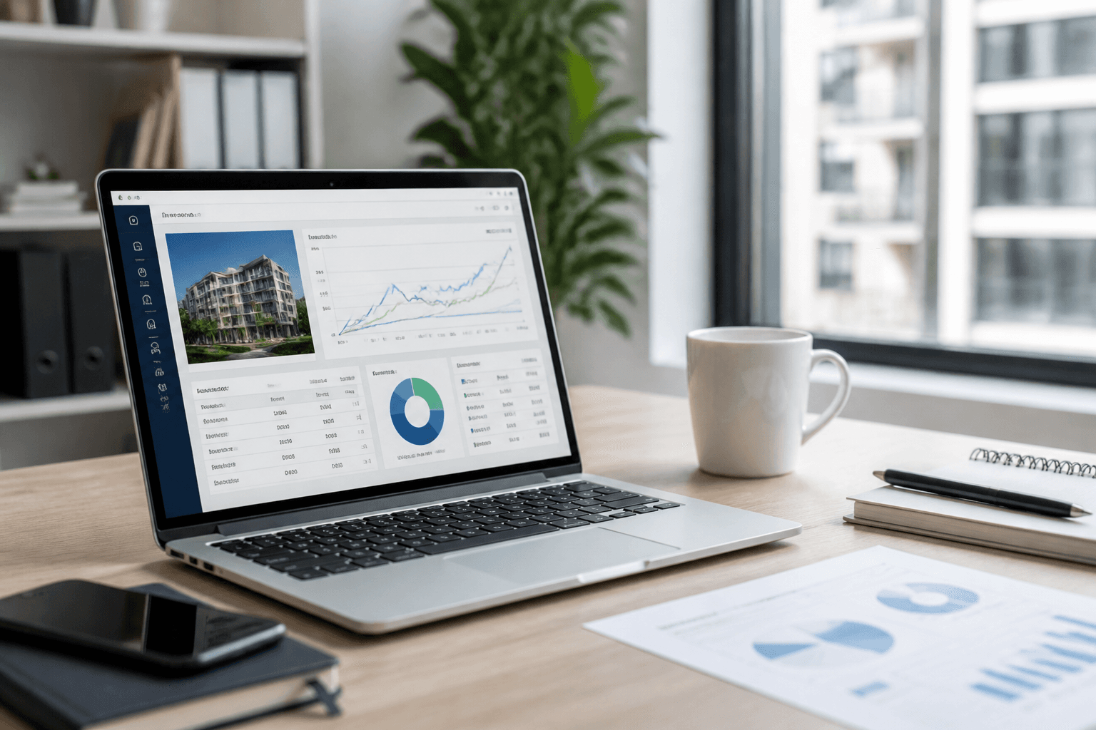 Investor reviewing property opportunities on laptop