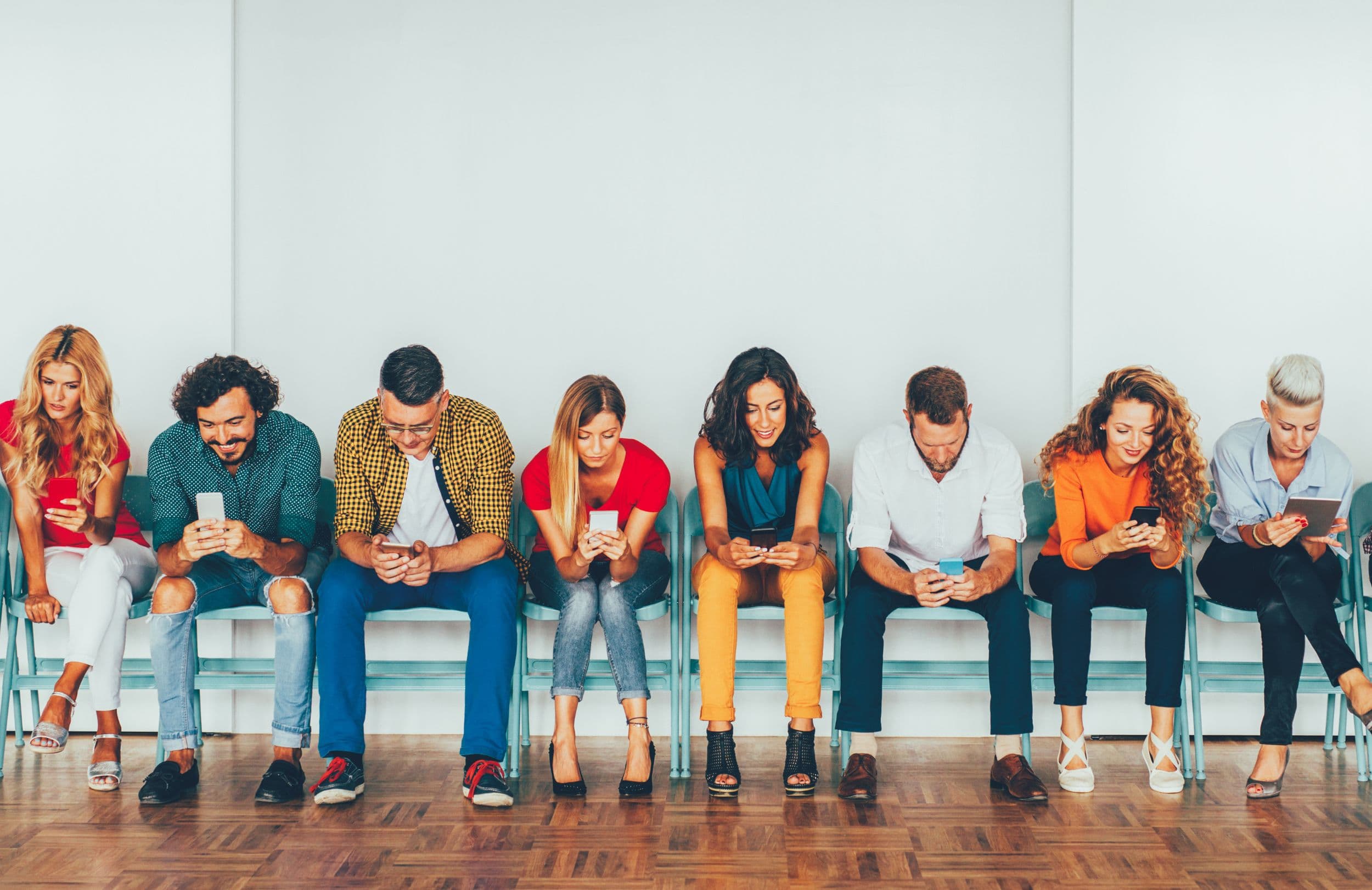 People using phones and tablets
